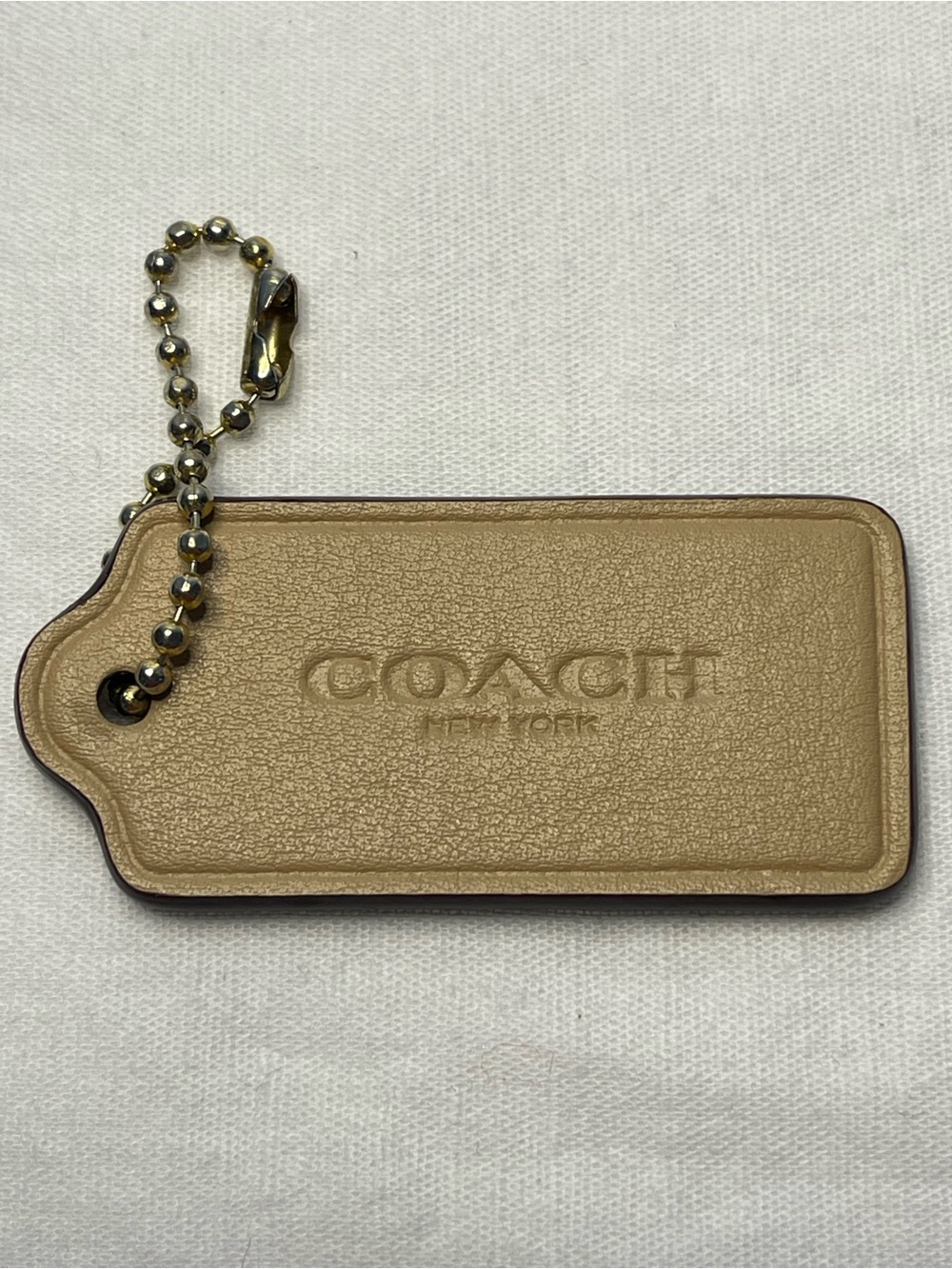 Coach Leather Hang Tag in Tan and  Brown